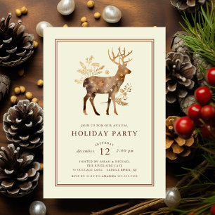 Elegant Reindeer Holiday Party Invitation