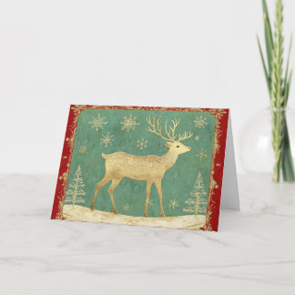 Elegant Reindeer with Snowflakes Design Card