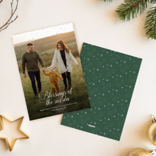 Elegant Religious Christian Family Photo Christmas Holiday Card