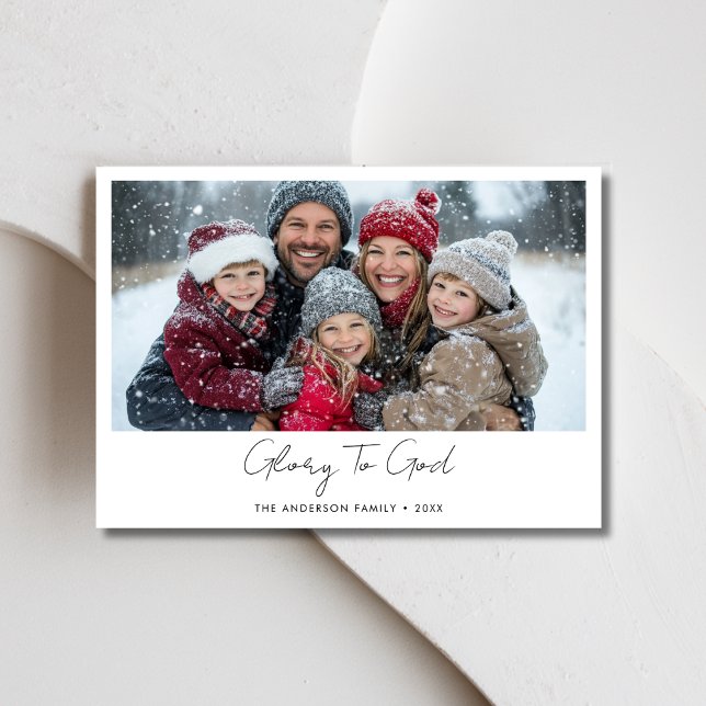 Elegant Religious Glory To God Christian Christmas Holiday Card (Creator Uploaded)