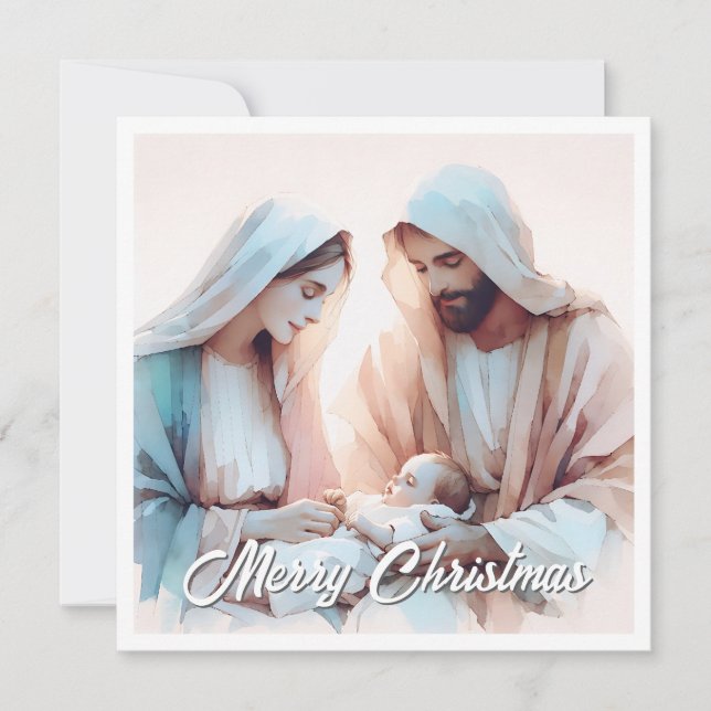 Elegant Religious Glory To God Christian Christmas Holiday Card (Front)