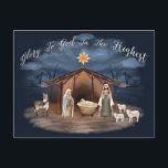 Elegant Religious Jesus Nativity Christian Holiday Postcard<br><div class="desc">Share the message that Glory To God In The Highest with family and friends this Christmas season. Beautiful and elegant watercolor design featuring baby Jesus with loving Mary and Joseph nativity scene. Address side features a shining star and your personalised message. Elegant script style typography.</div>