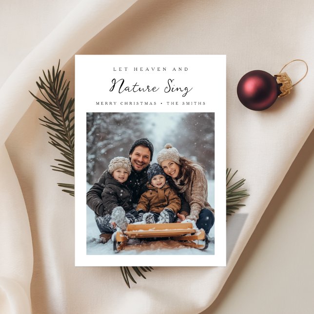 Elegant Religious Let heaven & Nature Sing Photo Holiday Card (Creator Uploaded)