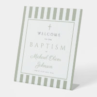 Elegant Religious Sage Green Baptism