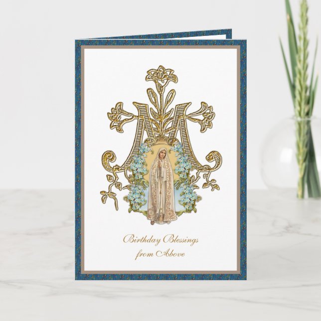 Elegant Religious Virgin Mary Fatima Card (Front)