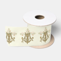 Elegant Religious Virgin Mary Gold Catholic Lilies