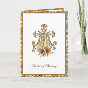 Elegant Religious Virgin Mary Jesus Gold Card