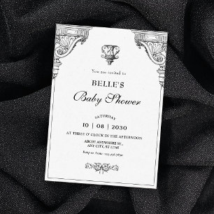 Elegant Renaissance architecture baby shower Invitation