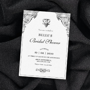 Elegant Renaissance architecture bridal shower Invitation