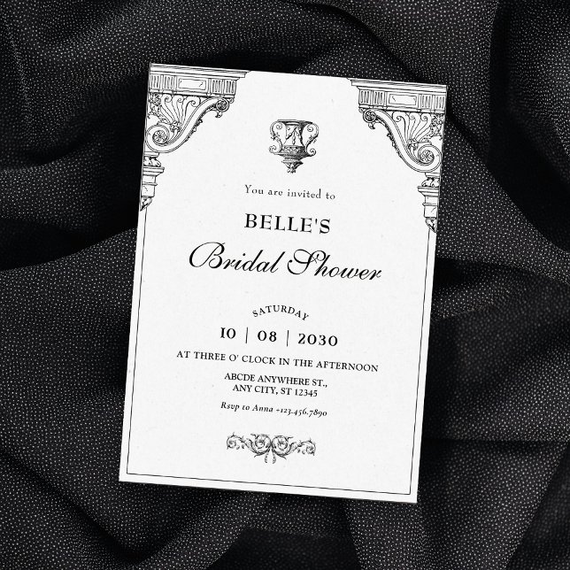 Elegant Renaissance architecture bridal shower Invitation (Creator Uploaded)
