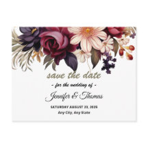 Elegant Renaissance Floral Save The Date Postcard