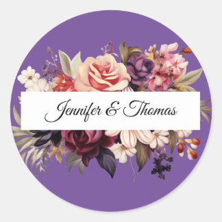 Elegant Renaissance Floral Wedding Sticker