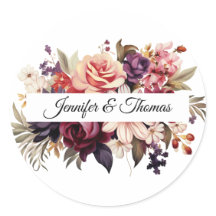 Elegant Renaissance Floral Wedding Sticker