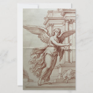 Elegant Renaissance Sanguine Chalk Sketch Fine Art