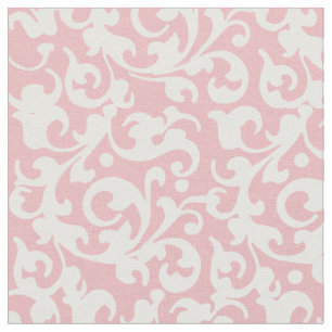Elegant Renaissance Swirls Peachy Pink Damask Fabric