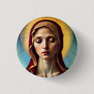 Elegant Renaissance Virgin Mary Button