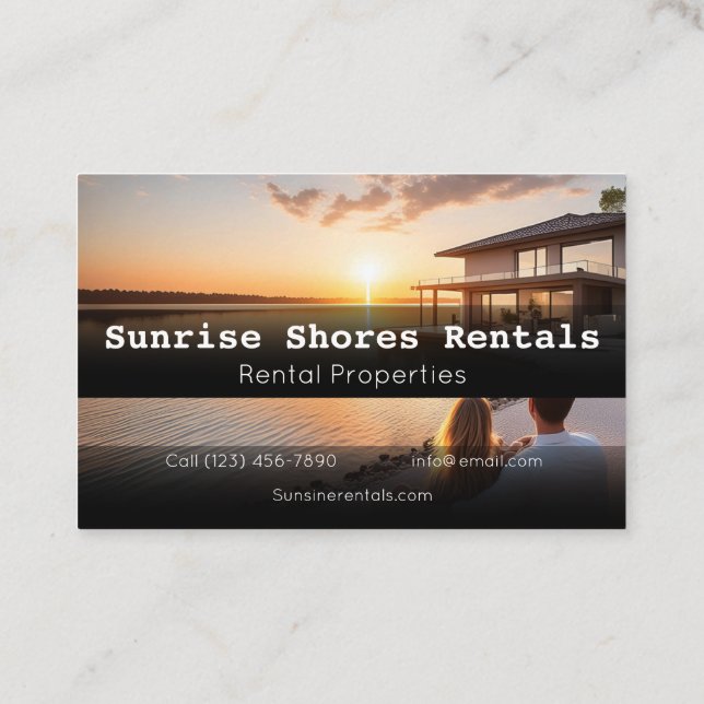 Elegant Rental Property Business Card Perfect  (Back)