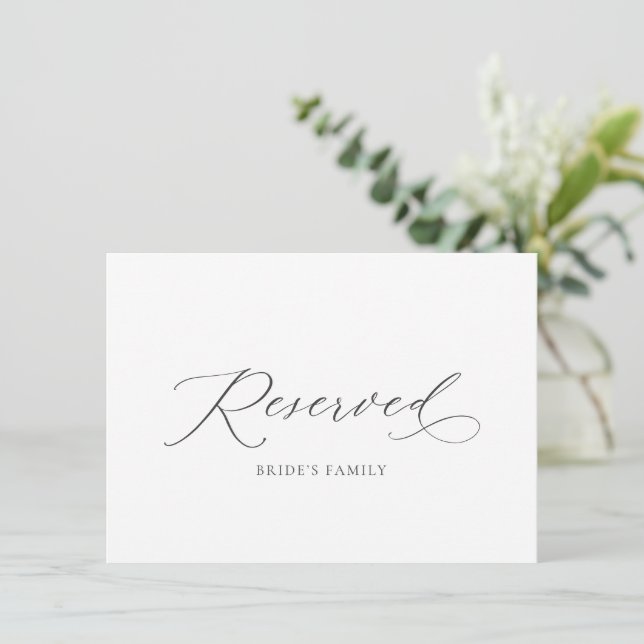 Elegant Reserved Wedding Seat Sign Invitation (Standing Front)