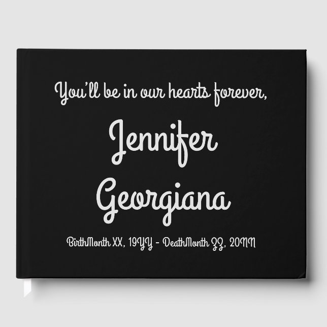 Elegant, Respectable Funeral/Memorial Guest Book (Front)