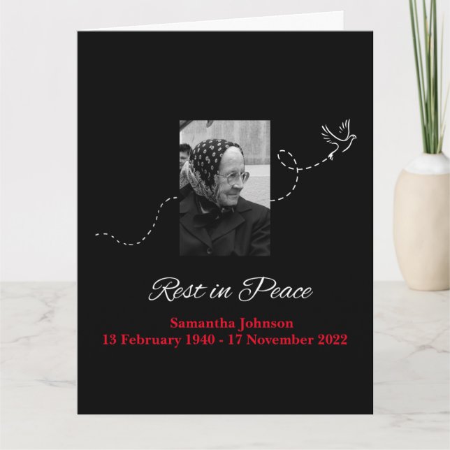 Elegant Rest in Peace Condolence Card (Front)