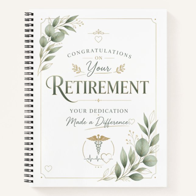 Elegant Retirement Gift for Caregiver Appreciation Notebook (Front)