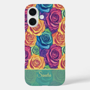 Elegant Retirement Gift Rose Name iPhone 16 Case