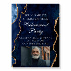 Elegant Retirement Party Photo Navy Blue Gold
