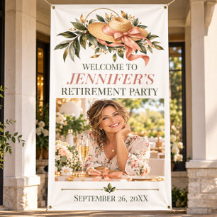 Elegant Retirement Photo Welcome Celebration Sign