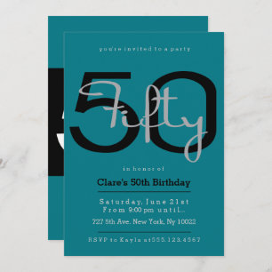Elegant, Retro 50th Birthday Invitations