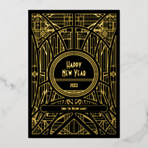 Elegant retro art deco Happy New Year