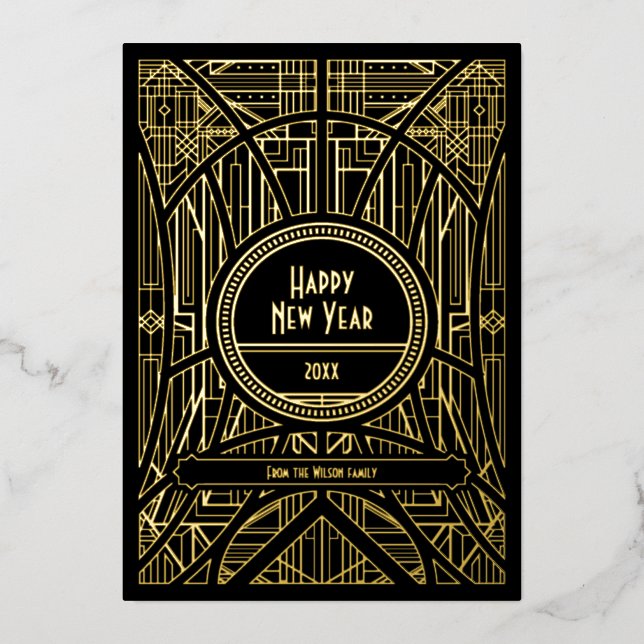 Elegant retro art deco Happy New Year (Front)
