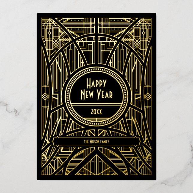 Elegant retro art deco New Year (Front)