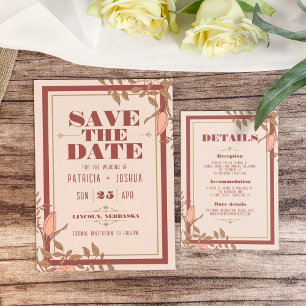 Elegant Retro Blush Floral Wedding Enclosure Card