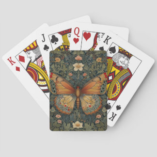 Elegant retro boho butterfly botanical greenery playing cards