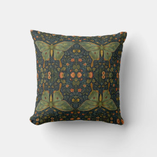 Elegant retro boho Luna moth botanical Cushion