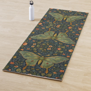 Elegant retro boho Luna moth botanical Yoga Mat