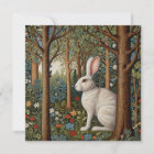 Elegant retro boho rabbit woodland floral Easter