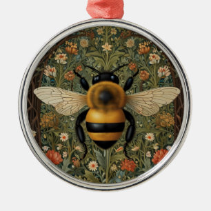 Elegant retro bumblebee boho botanical floral art metal tree decoration