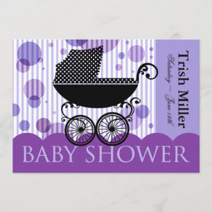 Elegant Retro Carriage Baby Shower Party Invitation