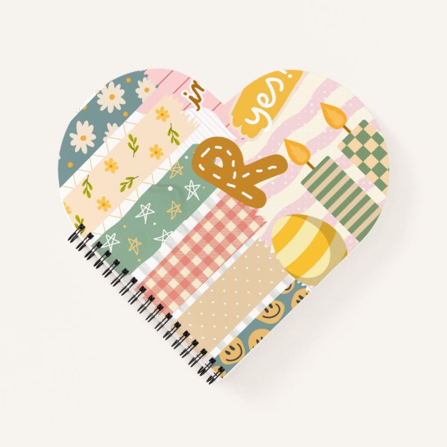 Elegant retro collage art girly scrapbook Pattern Notebook (Front)