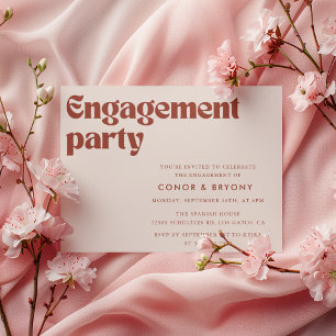 Elegant Retro Engagement Party Invitation