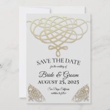 Elegant Retro Gold Swirl Save the Date Card