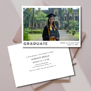 Elegant Retro Graduate Photo Announcement & Invite