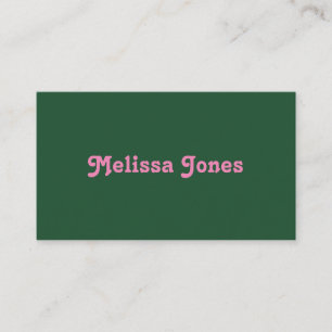 Elegant Retro Green Pink Professional Business Card