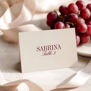 Elegant Retro Ivory Wedding Place Card