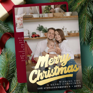 Elegant Retro Merry Christmas Script Photo