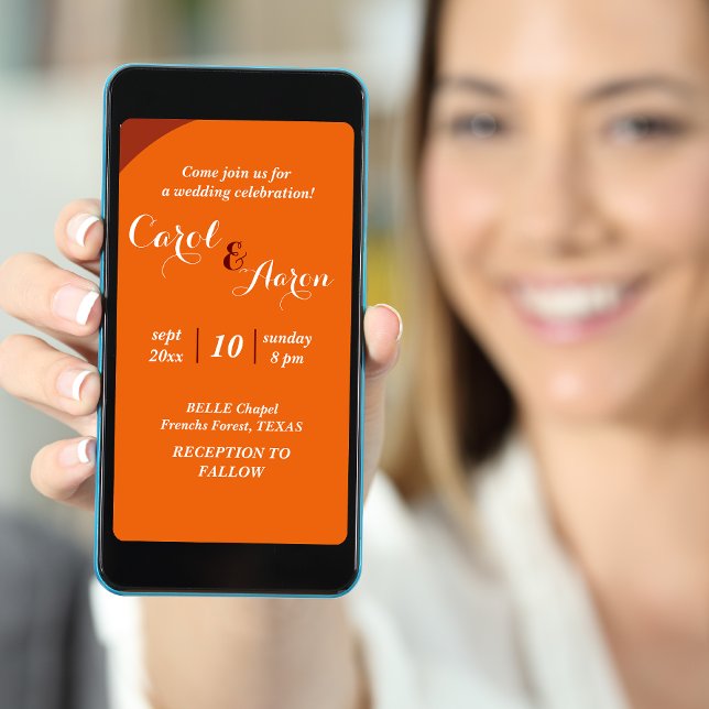 elegant retro orange  wedding  invitation (Creator Uploaded)