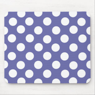Elegant retro purple white polka dots mouse pad