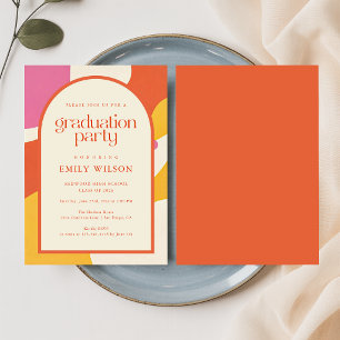 Elegant Retro Script Arch Frame Grad Graduation Thank You Card