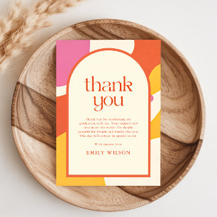 Elegant Retro Script Arch Frame Graduation Thank You Card